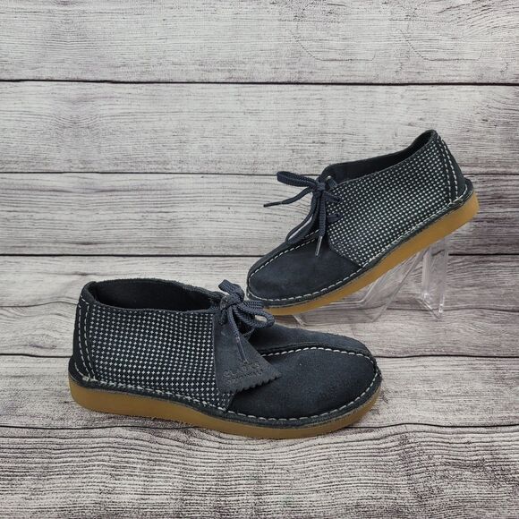 Clarks Kids Desert Trek O Navy Combi 26168043 Size 1 W - Picture 1 of 9